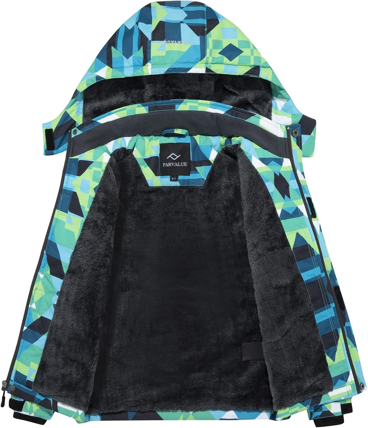 FARVALUE Boys Waterproof Ski Jacket Windproof Winter Coat Warm Snow Coat Outdoor Raincoats Hooded Windbreaker - Image 3