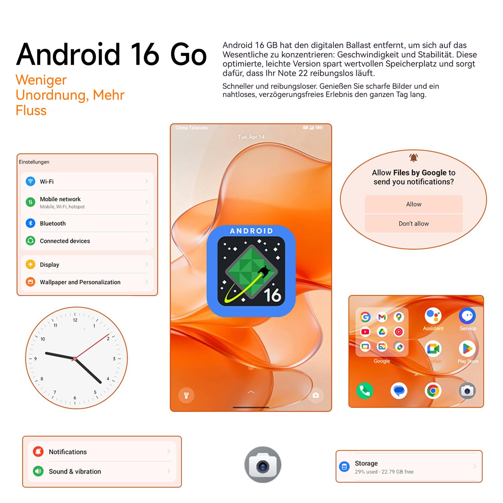 Note 22 Smartphone Ohne Vertrag, Android 16 Smartphones, 20GB+32GB/2TB Octa-Core, 5.0" Handy Günstig, 4G Dual SIM/Face ID/GPS/3 ahre Garantie, Schwarz