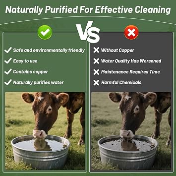 Copper Disk for Cattle Water Trough|4-inch Diameter,0.6mm Thick|99.99% Pure Copper Disc|Automatic Cattle Water Trough Purification Disk with 4 Point Support|Purify Water All Year Round