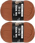 MECCANIXITY 2PCS Crocheting Yarn,Dark Green 3 Ply wool Yarn 200g Sport Weight Yarns Bulk Soft and Fluffy Yarns for Knitting DIY Crochet Handicraft Blankets Hat Sweater Gift,220 Yards