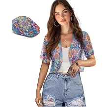 TOADDITDO Women's 2 Piece Outfit Set Open Front Cardigan with Ivy Gatsby Cabbie Newboy Hats Sheer Short Sleeve Bolero Shrug