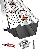 PPOLB 5 Inch Aluminum Gutter Guards: 108FT Leaf Filter Covers with Screws, 32 PCS Easy DIY Install for 5-6 Inch Gutters (Mill Finish)