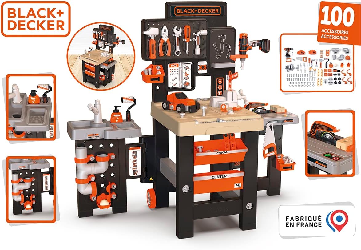 Le Meilleur Tablier de Bricoleur pour Enfants : Smoby Black+Decker Mega Center!