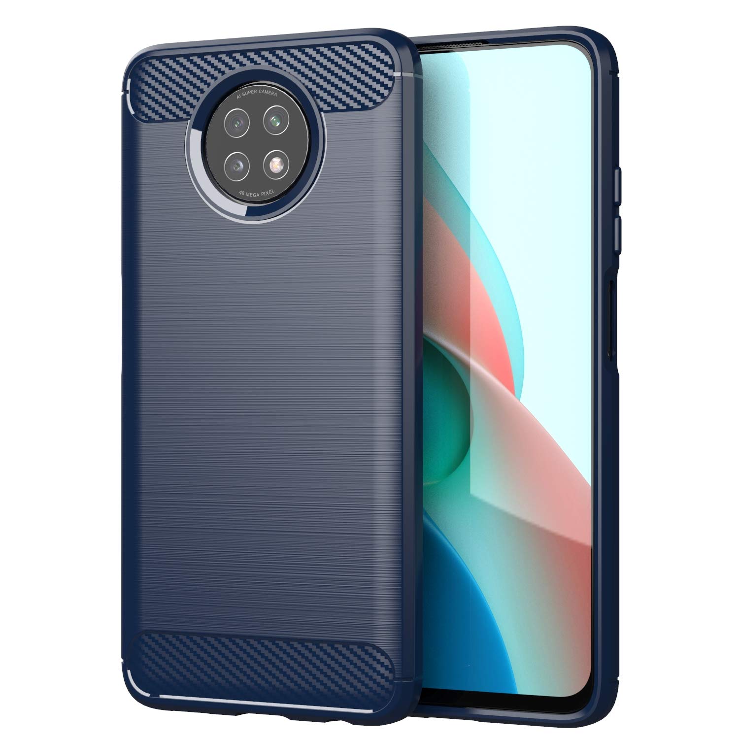 Custodia Per Xiaomi Redmi Note 9T 5G, Cover In TPU Blu, Sottile E Antiurto, Flessibile, Antigraffio, BAIDIYU