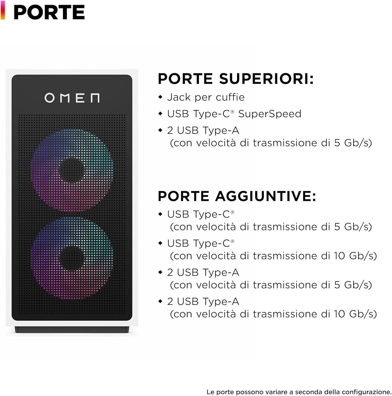 HP OMEN 35L GT16-0007sl Desktop, AMD Ryzen 7 8700F, Kingston FURY 32GB RAM, 1TB SSD, NVIDIA RTX 5070 12GB, 3 Mesi di PC Game Pass Incluso, Windows 11, Nero