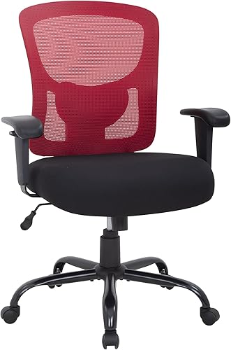 Miniatura 8 de Silla de oficina grande y alta, silla de escritorio de 400 libras, silla de computadora de malla con soporte lumbar, asiento ancho, brazos