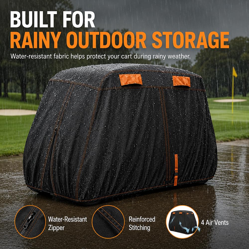 Funda para Carrito de Golf para Cushman Golfster Trophy 1965 1966 1967, Cubierta Exterior Resistente al Agua para 2/4/6 Plazas, con Correas Ajustables Ventilación