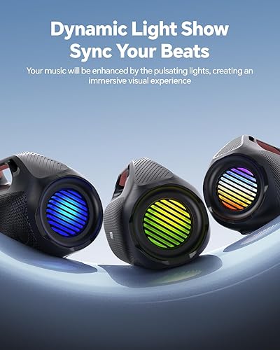 Miniatura 8 de Altavoz Bluetooth de 100 W, Boombox inalámbrico para exteriores con graves potentes, luces RGB, IPX7 resistente al agua  30 horas de reproducción