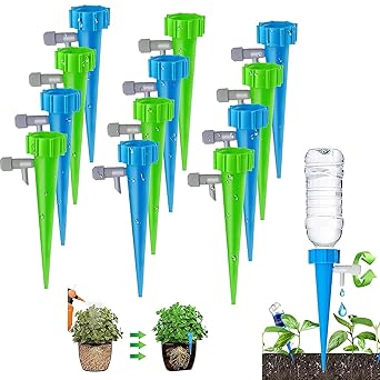 Kitchwish Drip Irrigation kit for Home Garden, Self-Watering Spikes for Plants, Automatic Plant Water Devices with Slow Release Control Valve Switch drip Irrigation System (Pack of 24)