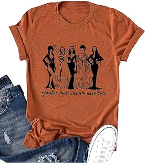 Ykomow Ghouls Just Wanna Have Fun Shirt Womens Vintage Halloween Golden Ghouls Graphic Tees