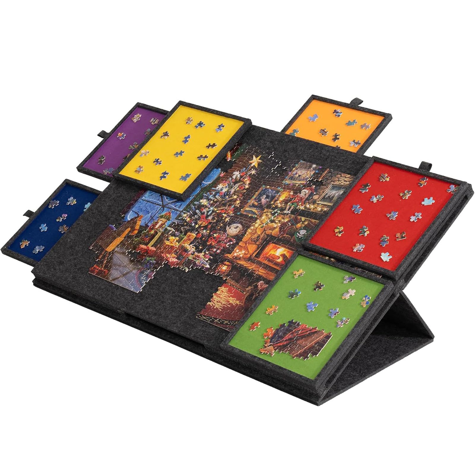 Planche De Puzzle Inclinable 2 en 1,Table Puzzle Inclinable,Pliante AntidéRapante Planche Puzzles,Plateau en Feutre LéGer,Portable,Peut Contenir Jusqu'à 1000 1500 2000 PièCes