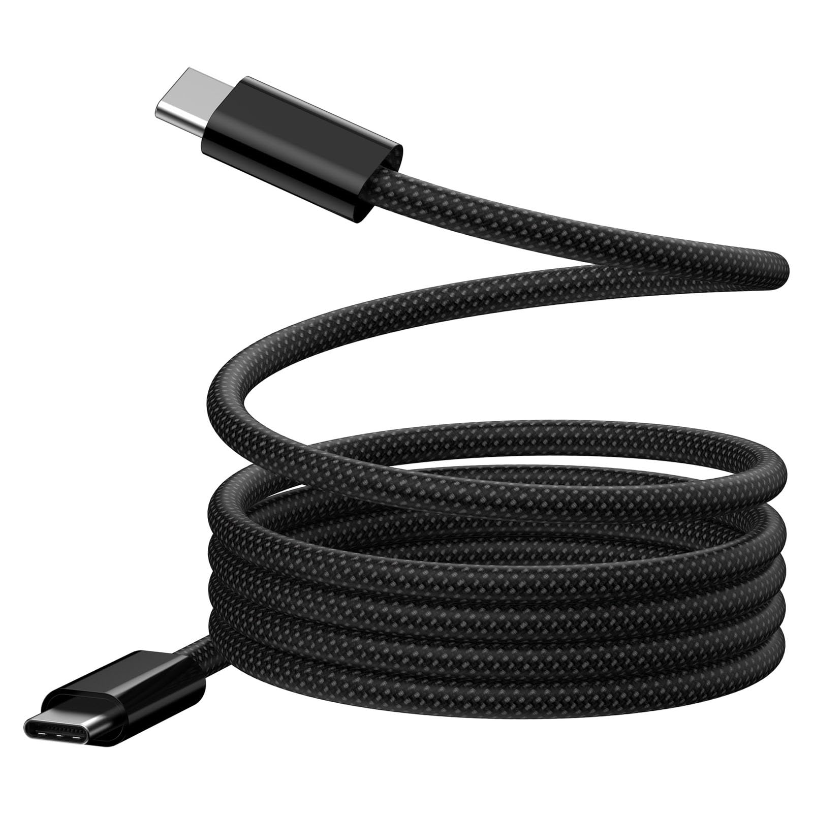 LUYING タイプcケー/ブル 磁石付き 自動収納 60W PD対応 急速充電 usbc to usbc ケーブル 480Mbps高速転送 二重ナイロン 絡まない キレイにまとまる 収納便利 断線防止 高耐久 Type Cケーブル (1m-ブラック)
