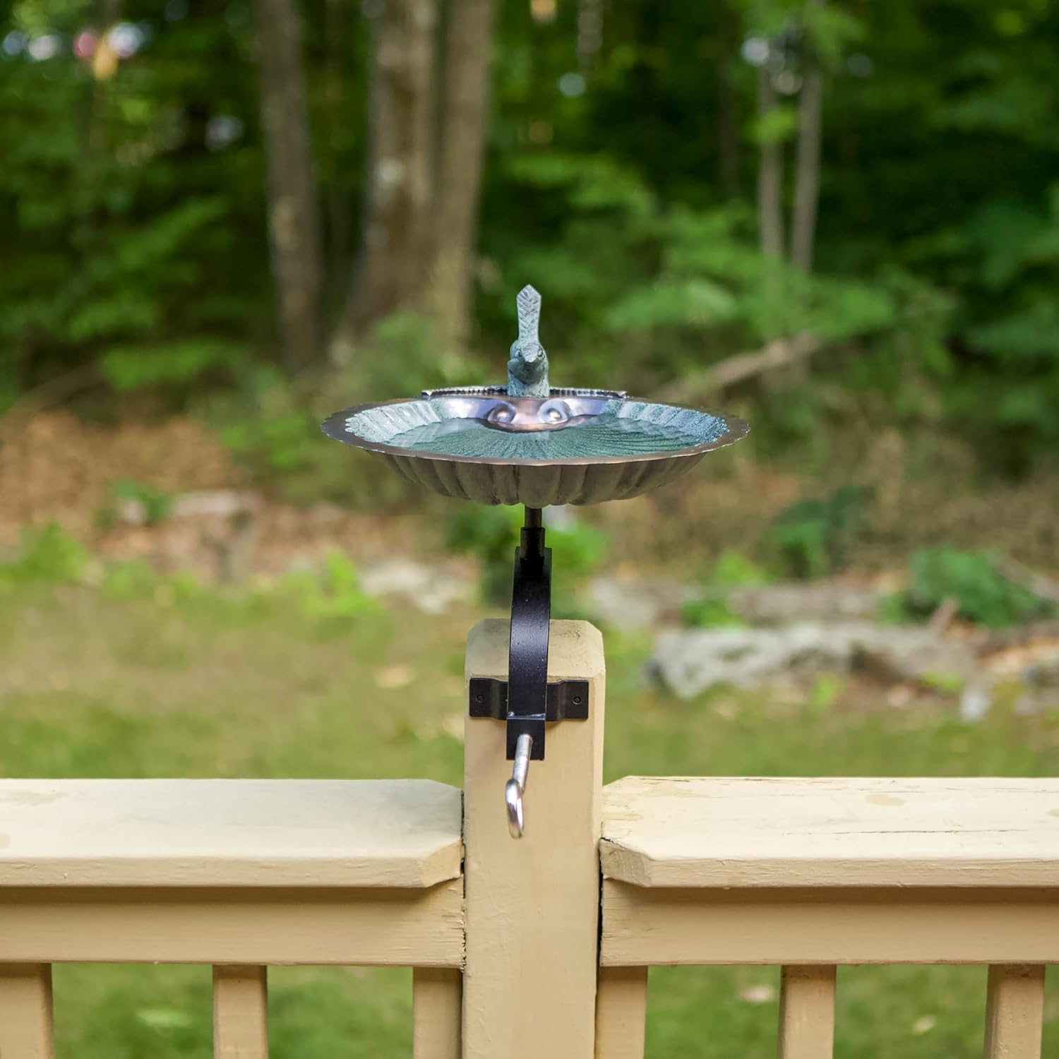 Scallop Shell Birdbath- Over Rail Bracket