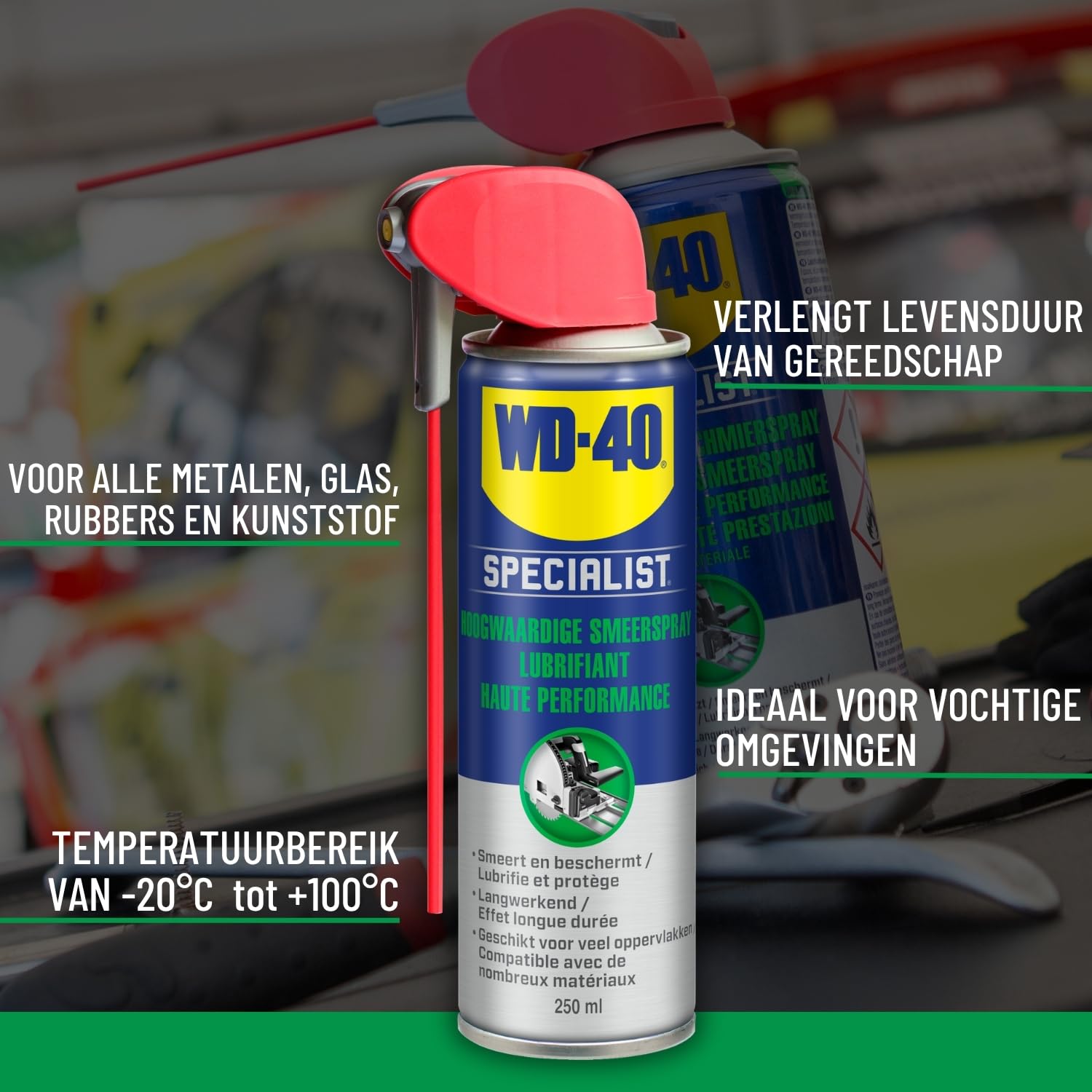 WD-40 Specialist PTFE Spray lubrificante, 250 ml, Grigio