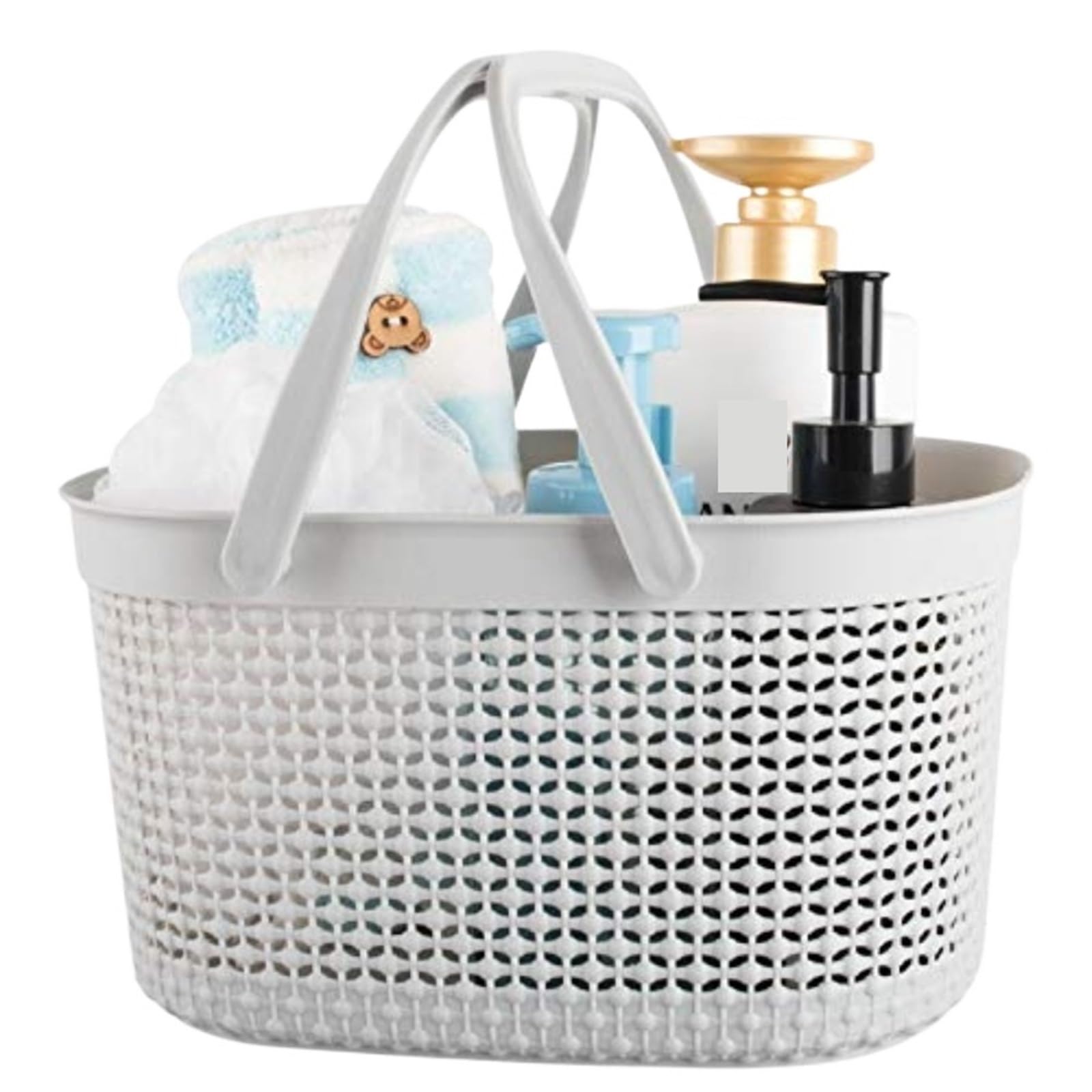 WSQHAO 2Pcs Portable Shower Caddy Basket, Plastic Organizer Storage Tote With Handles For Bathroom, College Dorm for Shower