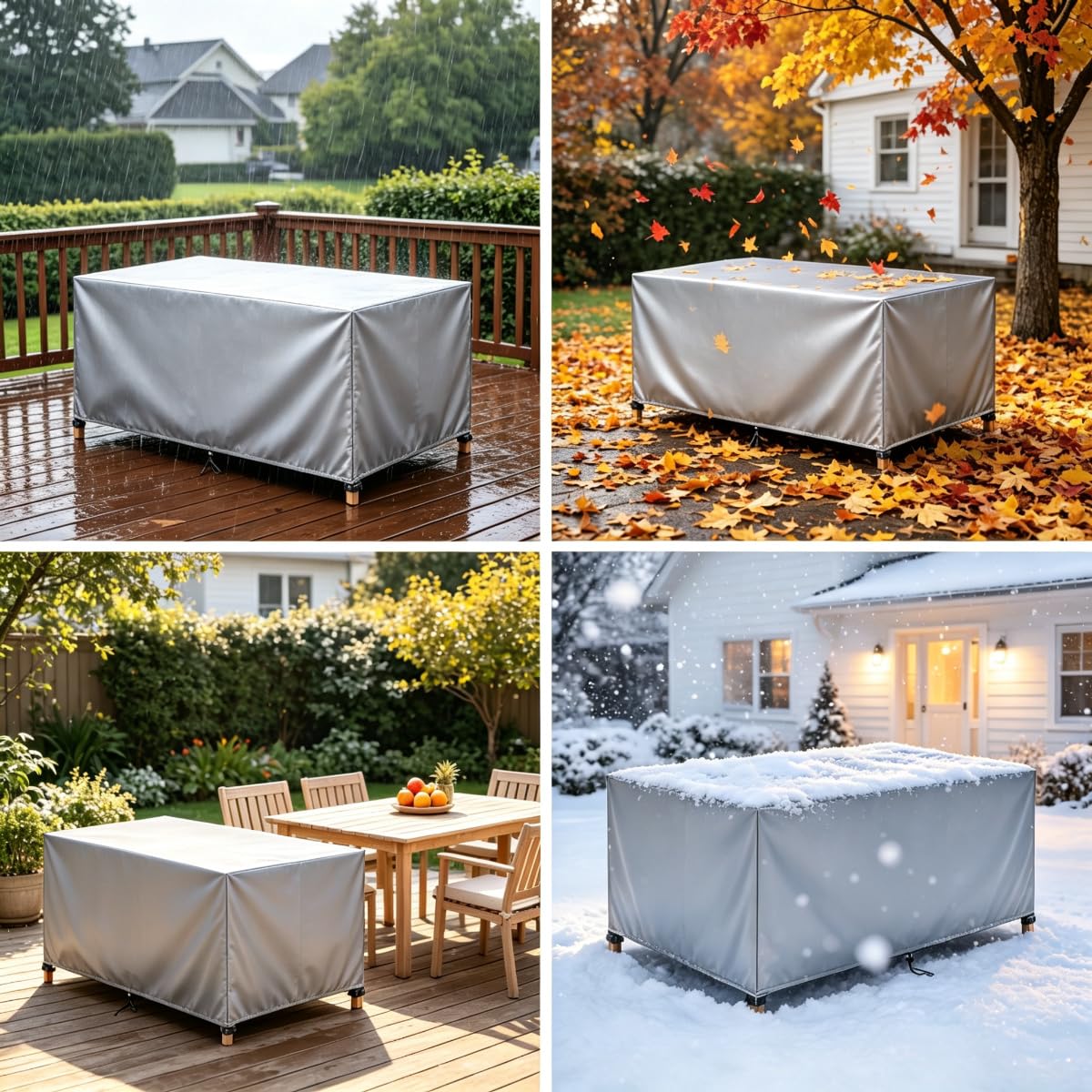 Funda Mesa Jardín 240Lx240Wx66H cm, Funda Muebles Exterior Impermeable