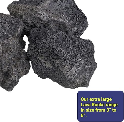 Miniatura 3 de American Fire Products  Roca de lava extragrande, 3 a 6 pulgadas  Uso en chimenea, hoguera o cuenco  Roca volcánica para exteriores e interiores