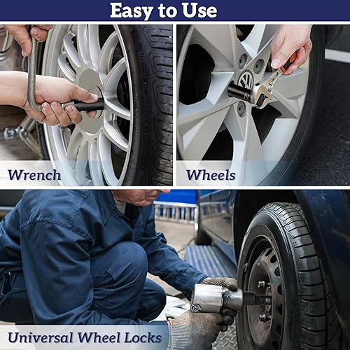 Miniatura 8 de Juego de llaves maestras de tuercas estriadas de 8 piezas, herramienta de extracción de tuercas de bloqueo universal para 5, 6, 7, 12 cerraduras de