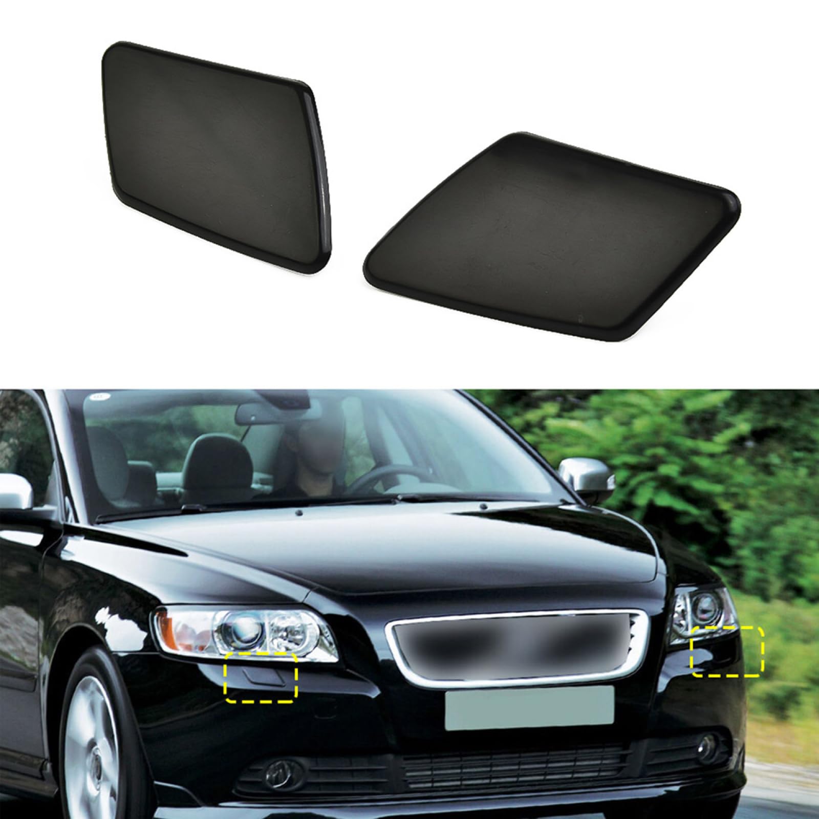 Amazon.co.jp: ペヘッドライトワッシャーカバー ボルボ S40 V50 2005