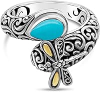 Vista 7 de Sterling Silver 925 and 18K Gold with Gemstones Ring