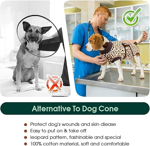 Miniatura 6 de Kuoser Traje de recuperación de cirugía para perros, traje de recuperación para perros machos hembras, mameluco para perro después de una cirugía