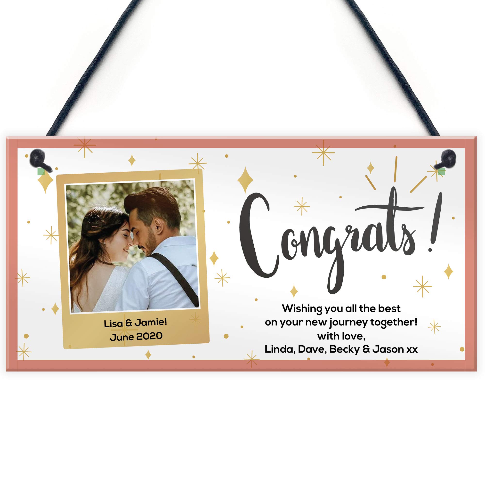 Red Ocean Personalised Congratulations Engagement Wedding Gifts Newly Engaged Couple Gift