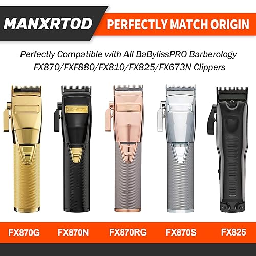 Miniatura 5 de FX8010B - Cuchilla de repuesto para modelos BaBylissPRO FX870, FX890, FX825, FX673, cuchilla de repuesto de grafito compatible con cuchillas