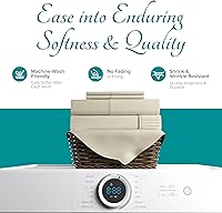 Vista 137 de Carressa Linen Sábana bajera ajustable 100% algodón tamaño King – Sábana bajera de 800 hilos King de algodón, lujosamente suave, refrescante