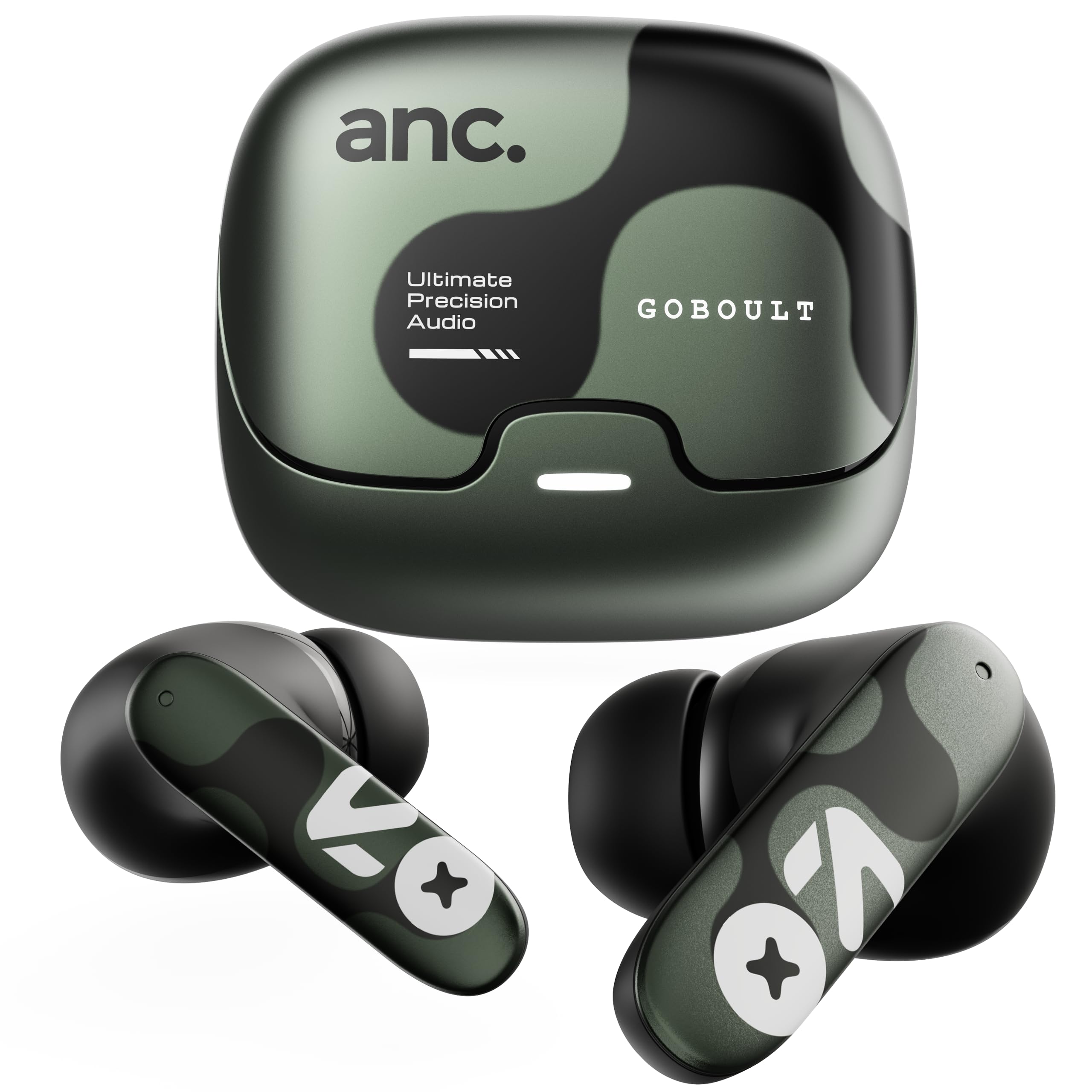 GOBOULT Newly Launched Z40 Pro V2 TWS Earbuds with 75H Playtime, App Support, Quad Mic ENC, 50ms Ultra Low Latency, Dual Device Pairing Buds, 13mm Driver, Bluetooth 5.4 Wireless Earbuds (Jungle Green)-image-42