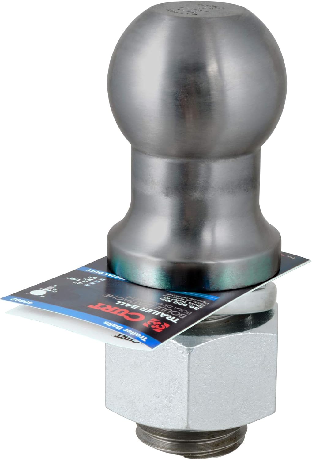 CURT 40089 Raw Steel Trailer Hitch Ball, Gooseneck, 30,000 lbs, 3-Inch Diameter, 2 x 3-1/4-Inch Shank