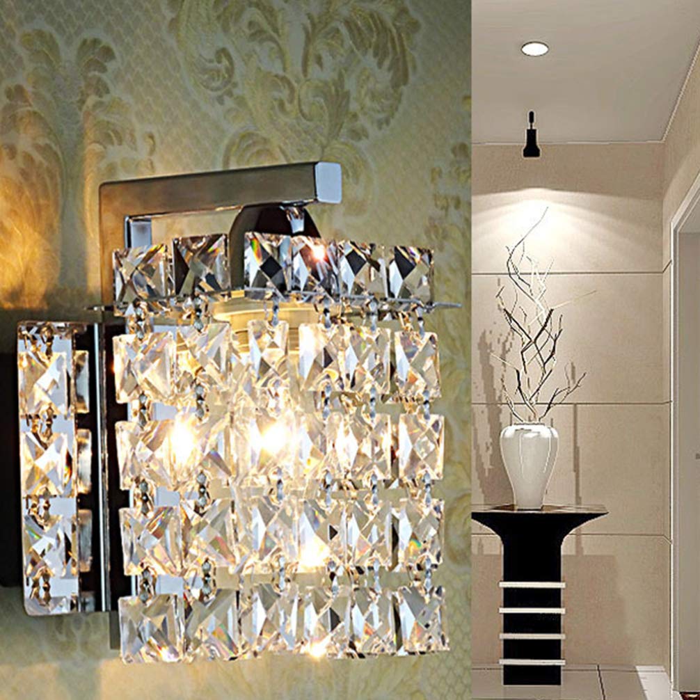 Uonlytech Lampada Da Parete in Cristallo Per Interno Camera Da Letto Lampada Da Comodino Design Elegante Applique Da Parete