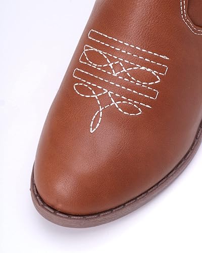 Miniatura 4 de bebe Botas vaqueras para niñas, botas clásicas de vaquero del oeste, botas de media pantorrilla para niños pequeños, niñas pequeñas y grandes (5T-7)