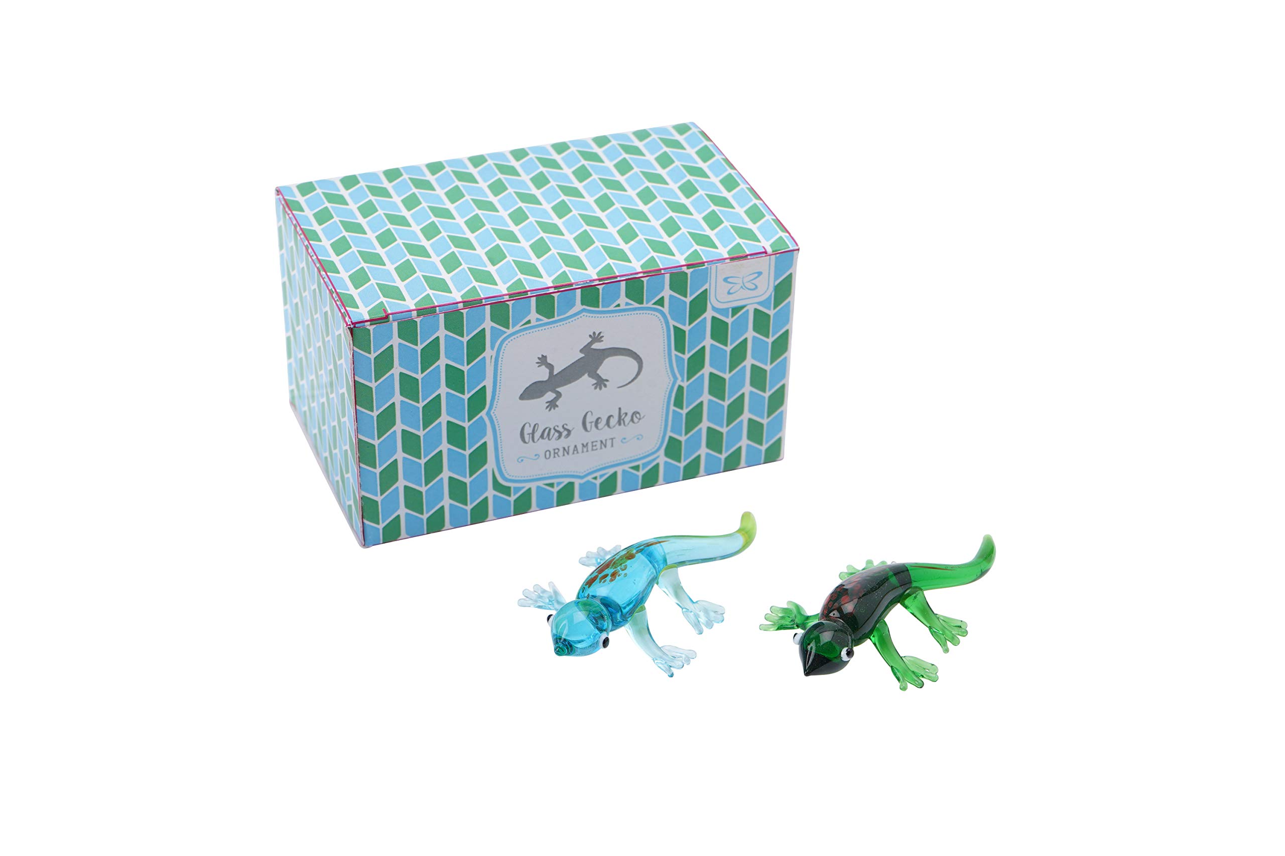 Cgb Giftware Purple, Blue & Red Glass Geckos In Gift Box | One Design To Be Chosen At Random | Only One Gecko Will Be Supplied | From Cgb Giftware's Artisan Glassware Range | Ornament | Gift | Geckos | Gb04186