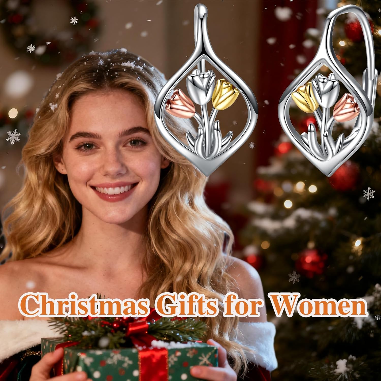 WINNICACA Leverback Earring for Women Sterling Silver Dangle Drop Hoop Earrings for Women Birthday Anniversary Christmas Gifts - Image 8