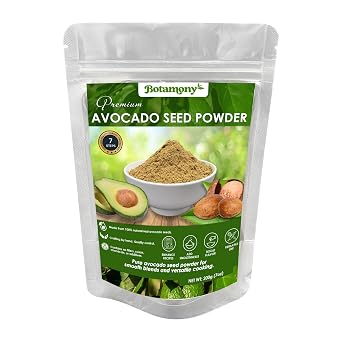 BOTAMONY Avocado Seed Powder 7 oz, Pure Dehydrated Avocado Seeds, Caffeine-Free Superfood for Smoothies, Teas, Cooking & Baking, Non-GMO, Vegan, No Additives