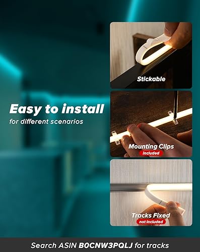 Vista 38 de Shine Decor Cuerda de Luz LED COB CA 120V, 800lm Ultra Brillante, Tira de Neón ETL IP65 Impermeable Resistente al Frío, Iluminación en Cinta Sin