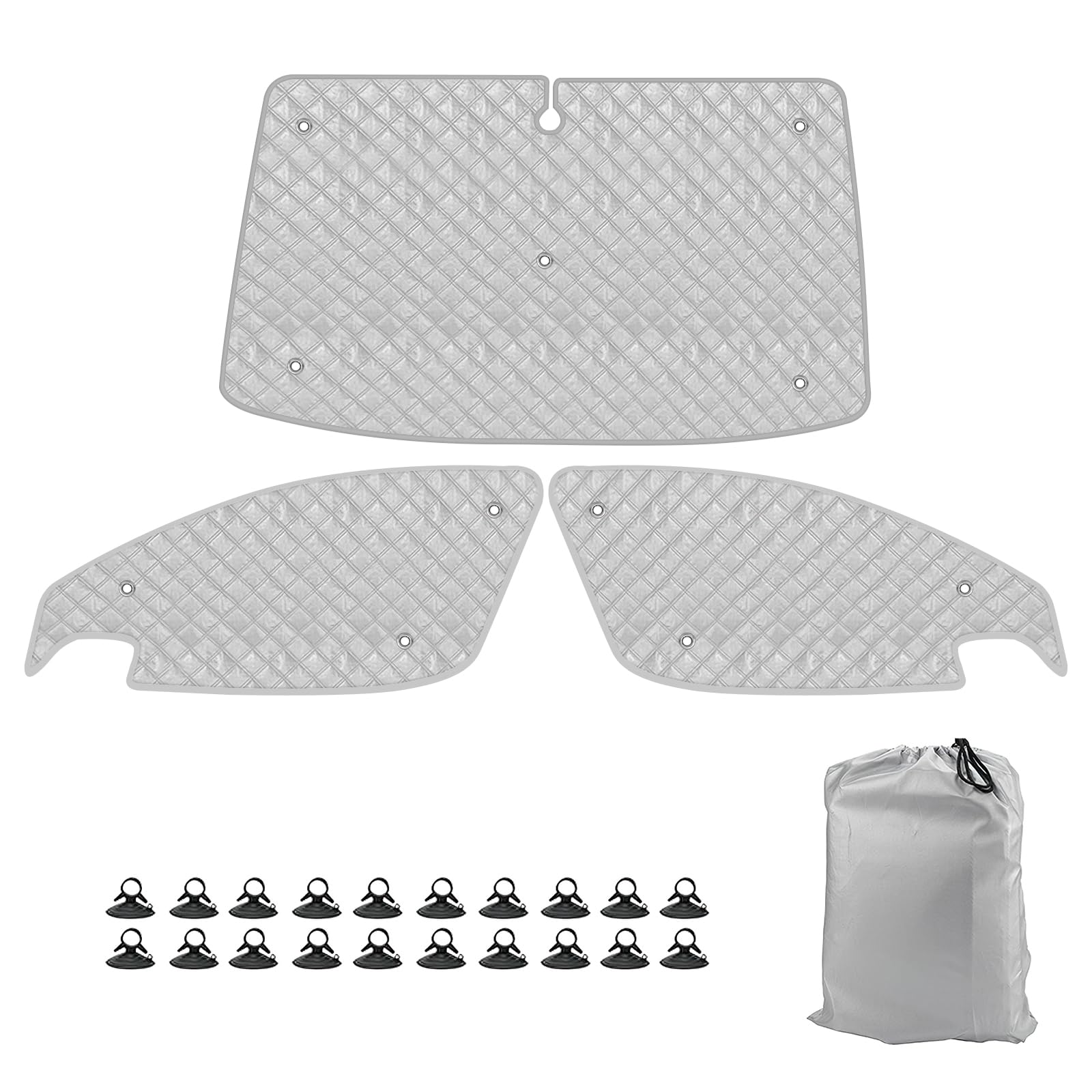 Parasoles Termicos para Peugeot Partner Citroen Berlingo2008-2018 | 3PCS, Plegable, Parasol Paraguas Funda para Parabrisas para Camper Privacidad y Control de Temperatura