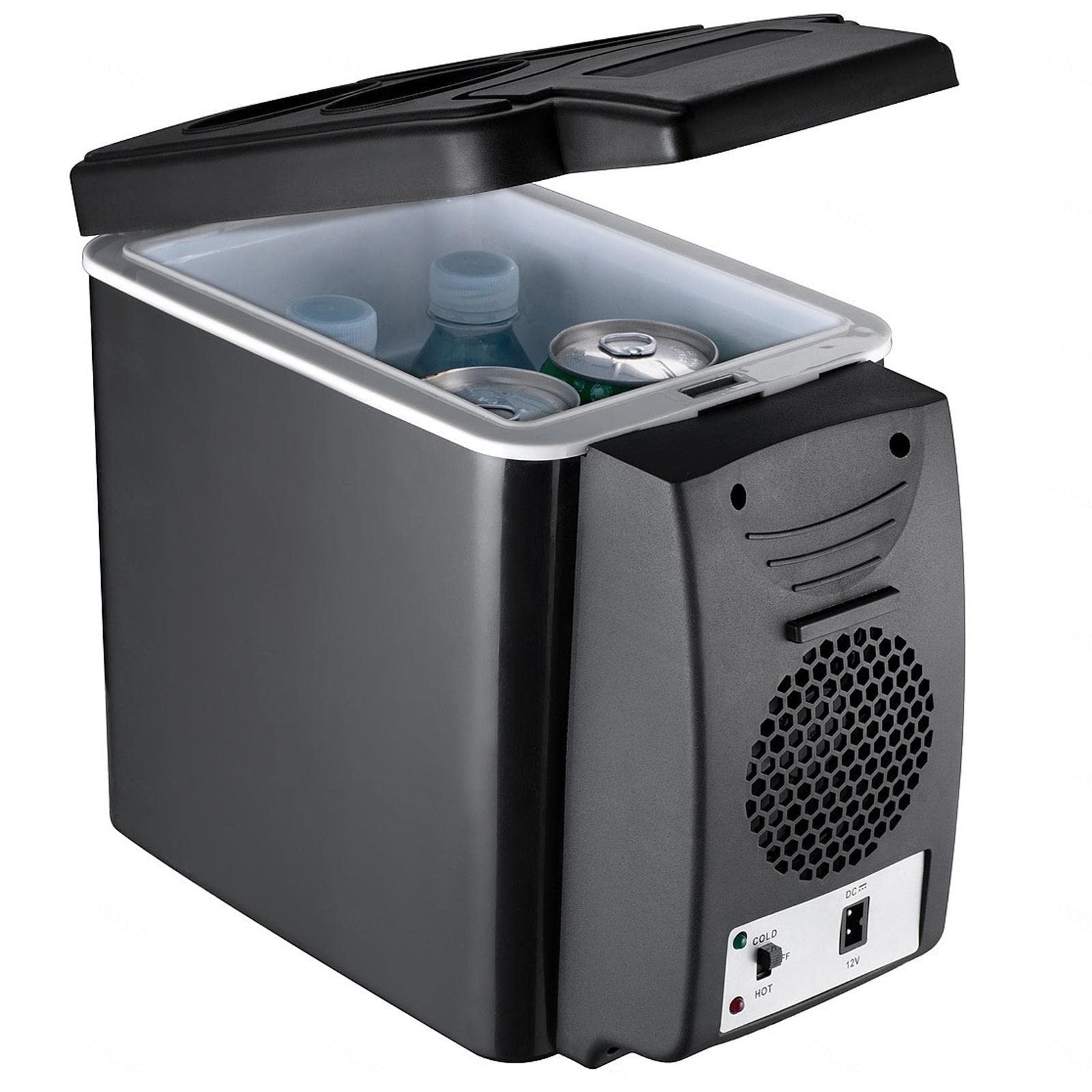 NIBHZ Refrigerador para Automóvil DC 12V AC 220V, Congelador Portátil para Automóvil de 6L con Funciones de Refrigeración, Calefacción y Almacenamiento de Calor, Refrigerador Pequeño,Black-6L