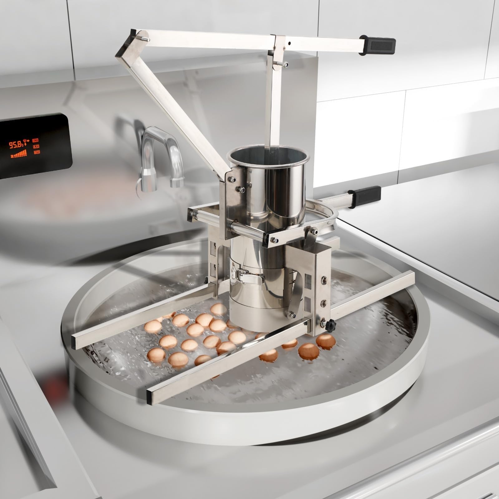 Machine à boulettes de viande manuelle en acier inoxydable avec anneau de diamètre réglable pour la maison et le restaurant