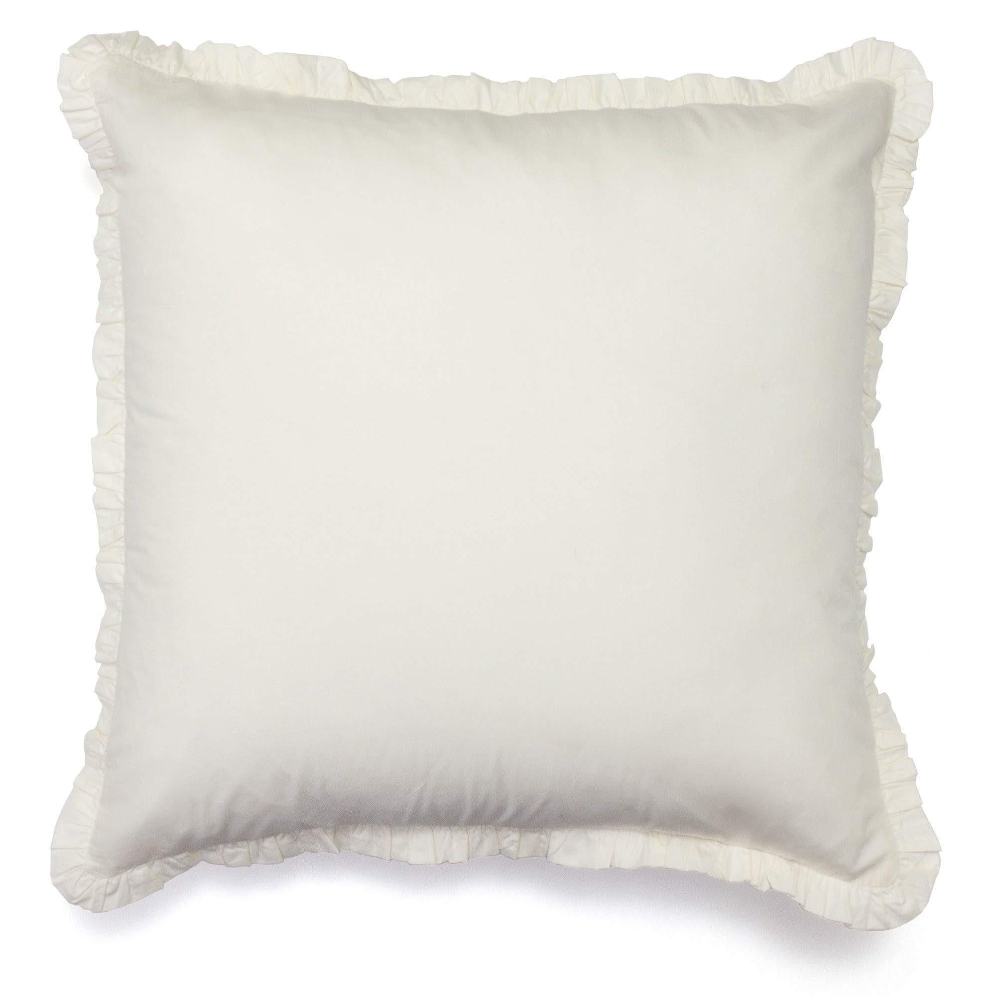 Ruffled Ivory Euro Sham Pillow Cases 