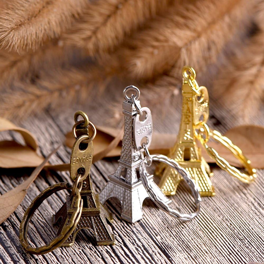 Outus 15 Pieces Retro Adornment Eiffel Tower Keychain Key Ring : Clothing, Shoes & Jewelry