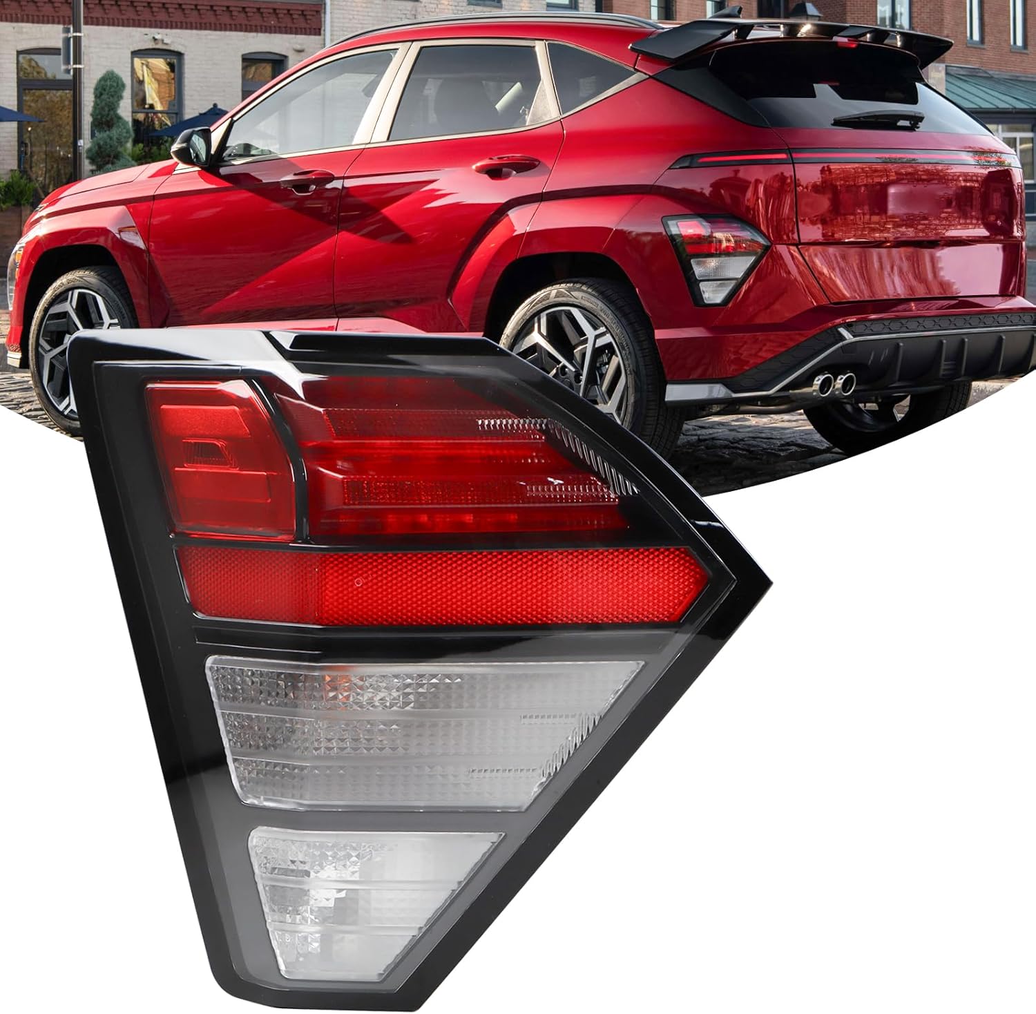 Right LED Tail light W/Halogen Turn Signal Assembly Compatible With 2024-2025 Hyundai Kona SE/SEL/N-Line Outer Rear Tail Lamp Right Passenger Side 92406-BE020