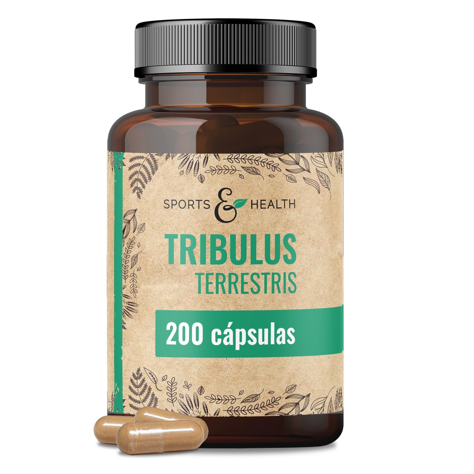 Tribulus Terrestris - 200 Cápsulas - 90% Saponinas - Vegano - Sin Aditivos - Tribulus Terrestris Testosterona
