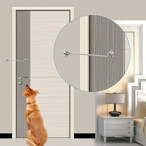 Miniatura 6 de LDEXIN Paquete de 2 ganchos para puerta de 12 pulgadas y cierre de ojo para puerta de puerta, granero, cobertizo, color plateado