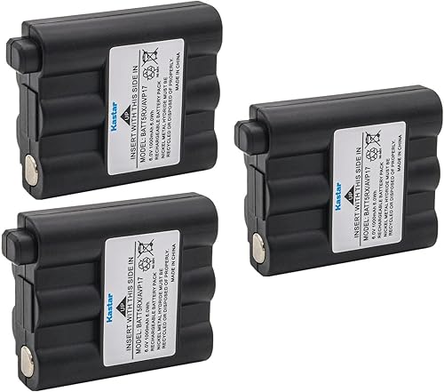 Kastar Paquete de 3 baterías recargables de hidruro metálico de níquel compatible con Midland BATT-5RX AVP17 y Midland GXT-745 GXT745 GXT-800