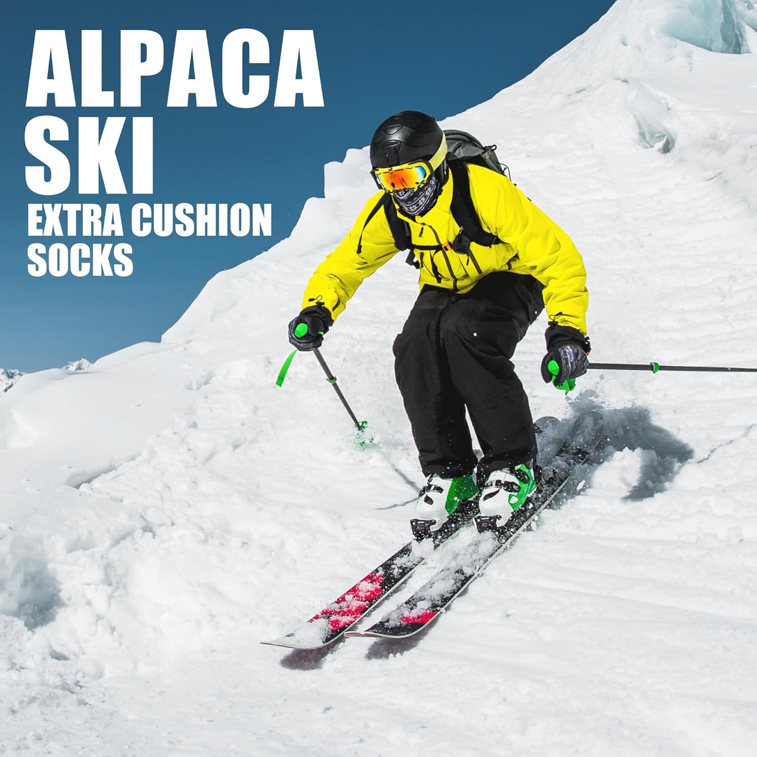 Alpaca Wool Ski Socks 2Pair Knee High Thermal Warm Winter Thick Cushion Compression Snow Snowboarding Hunting Outdoor