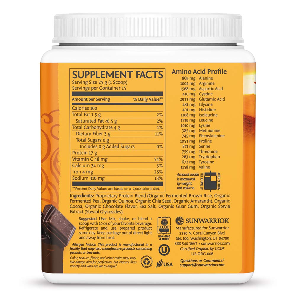 Clean Vegan Protein Powder Chocolate | Organic Protein Powder Plant Based Formula with 5 Superfood Blend Sprouted & Fermented | Non-GMO Low Carb Soy Dairy & Gluten Free (Chocolate, 15 Servings) — Amazon image 2