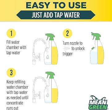 Mean Green Refillable Ultra Powered Multi-Purpose Cleaner Concentrate, Citrus & Green Tea, 14.3 fl oz Plant & Mineral Based, Cuts Through Grease & Grime, Refillable Bottle Makes 4X Refills
