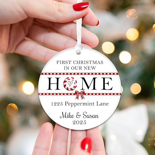 Miniatura 9 de Adornos de Navidad para el hogar 2022 - Adorno de Navidad para la primera Navidad en nuestro nuevo hogar 2022 adorno de Navidad de cerámica de 3