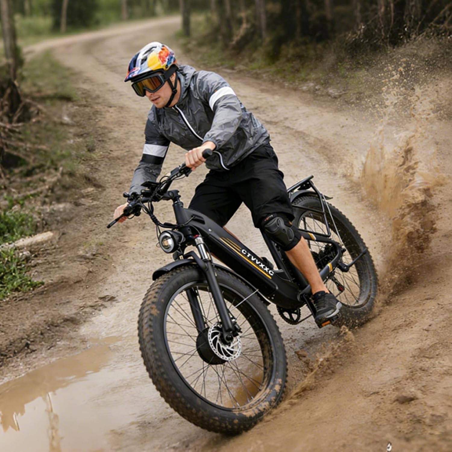 8000W Peak Dual Motor Electric Bike for Adults, Max 50 MPH, 52V 1352Wh Battery Up to 100 Mile, Front and Rear Turn Signals, Adjustable Stem, 26" Fat Tire Dirt All-Terrain Mountain Ebike